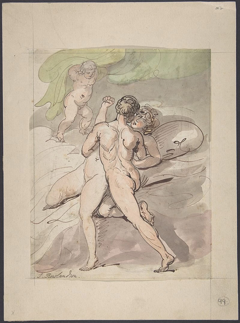 Thomas Rowlandson-15-Coppia nuda che si abbraccia 1